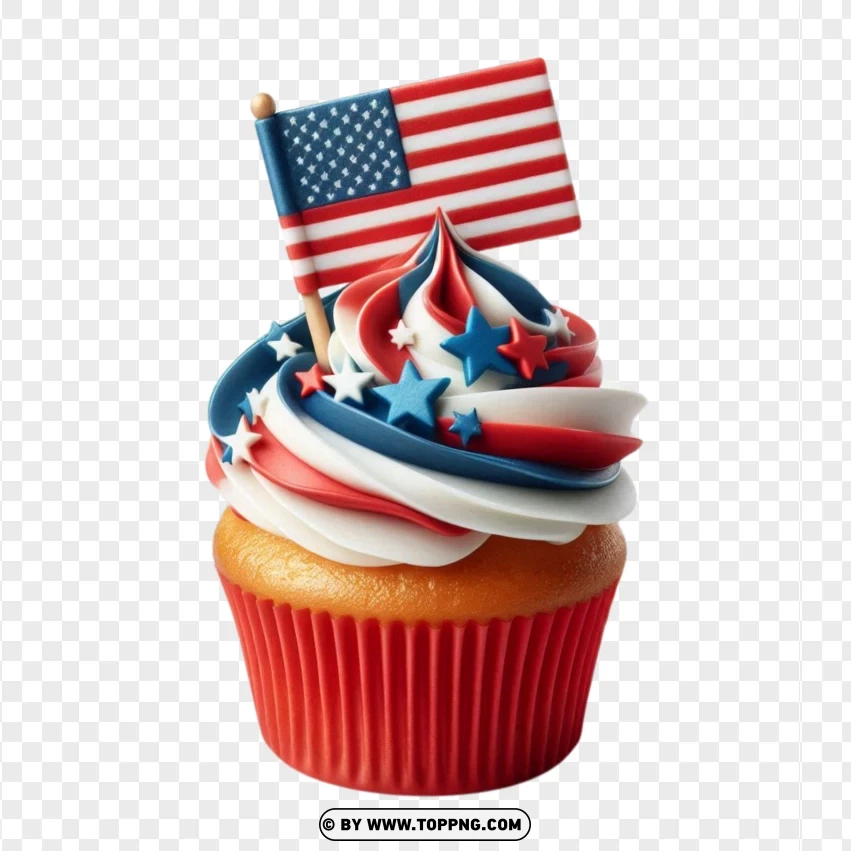 4th July Cup Cake Clipart Vector PNG Transparent Background