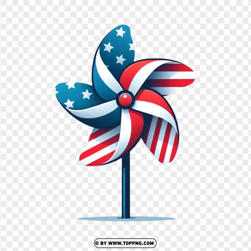 4th July Paperwheel Clipart Vector PNG Transparent Background