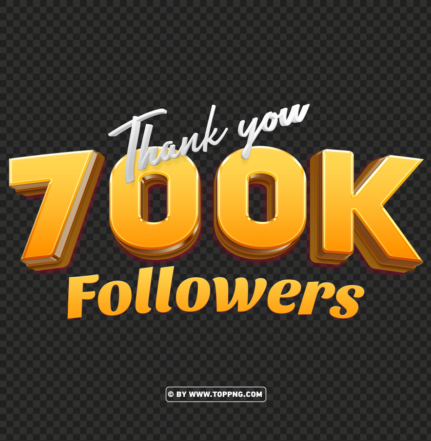 700k followers gold thank you transparent pngfollowers transparent png,followers png,follower png File,followers,followers transparent background,followers img,Thank You PNG