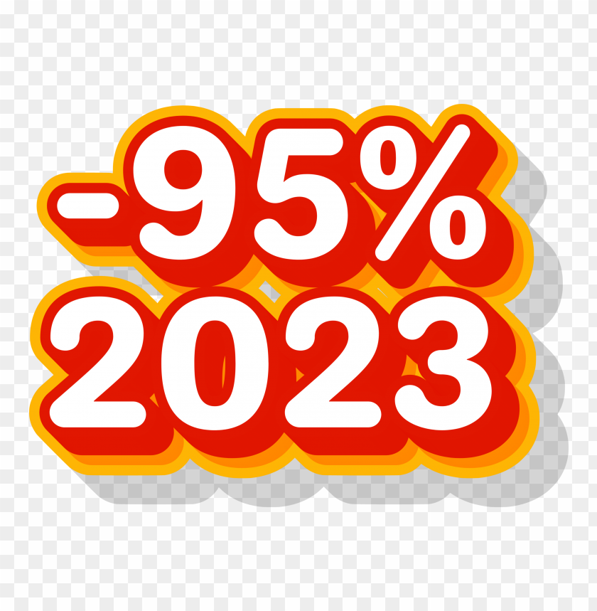 95 Percent Discount Red Text Hd 2023 Files PNG Transparent Background