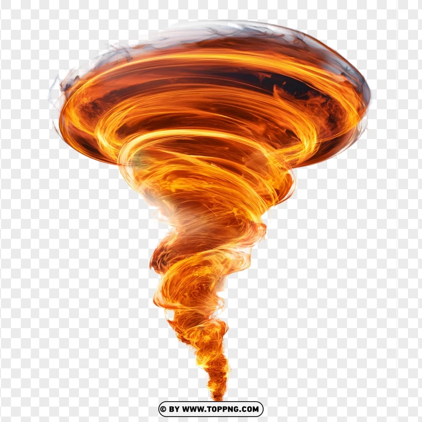 Vertical Fire Tornado With Intense Flames PNG Transparent Background