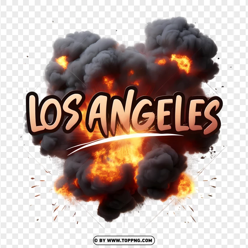 Los Angeles Explosive Smoke Effect PNG Transparent Background