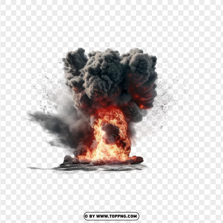 Dark Smoke And Fire Explosion PNG Transparent Background