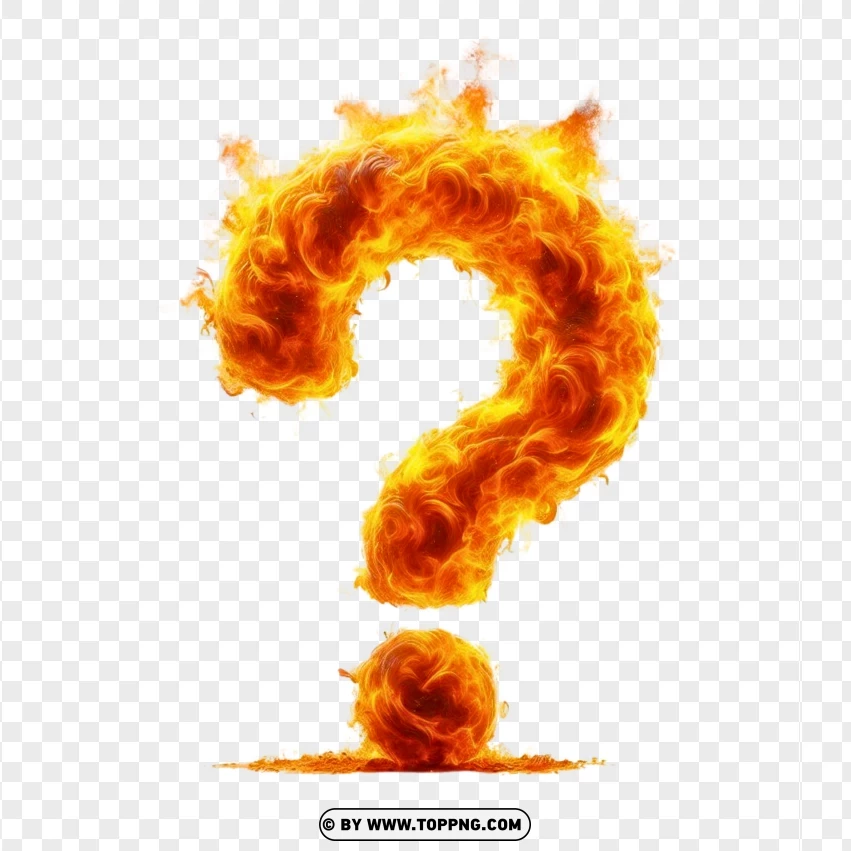 A Big Fiery Question Mark PNG Transparent Background