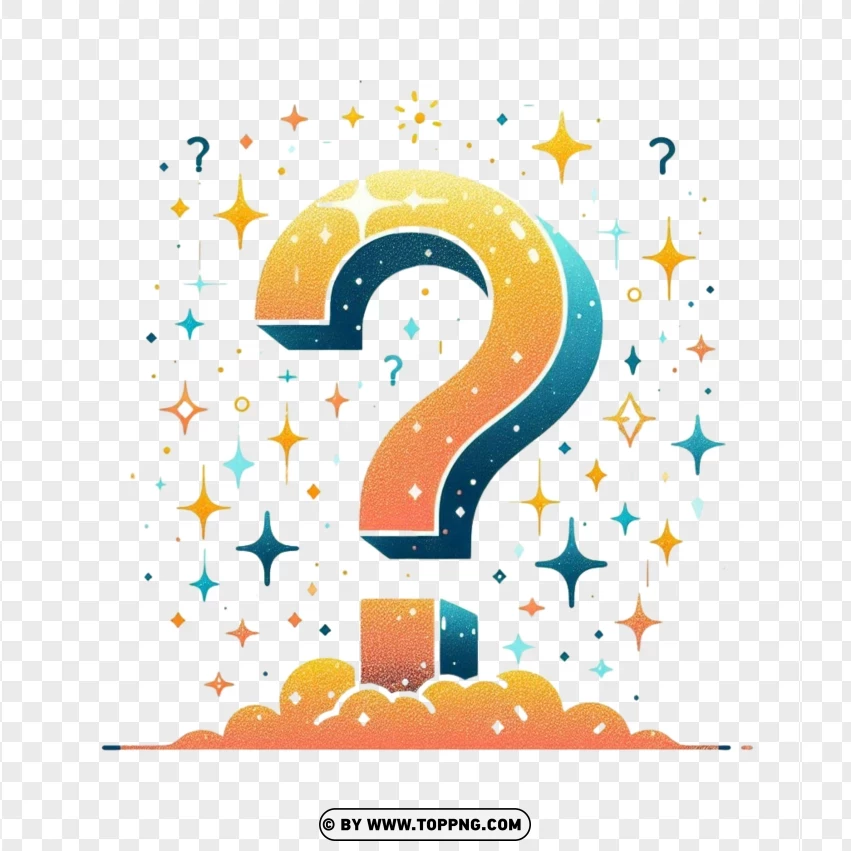 A Big Question Mark With Cool Design PNG Transparent Background