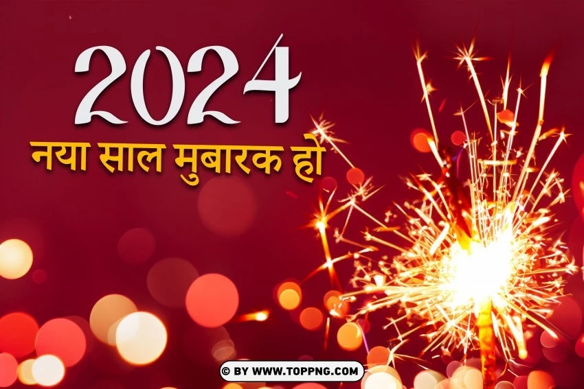 अद्भुत नई साल 2024 फ़ायरवर्क हाई-डेफिनिशन बैकग्राउंड में PNG Transparent Background