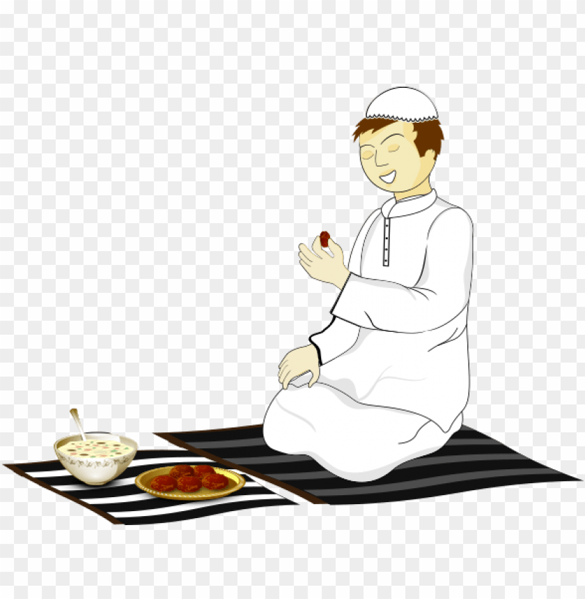 A boy in traditional dress enjoying a meal on a mat PNG