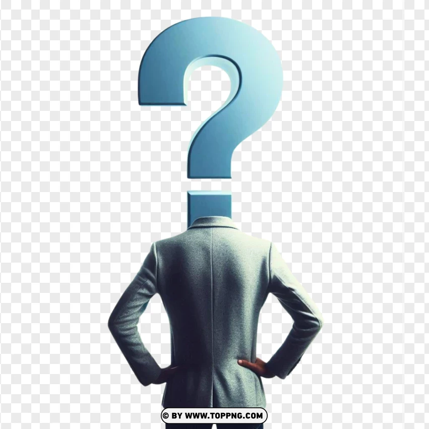 A Person With Question Mark Head PNG Transparent Background