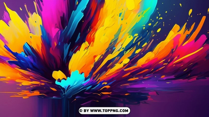 Abstract Art 4k Colorful Splash PNG Transparent Background