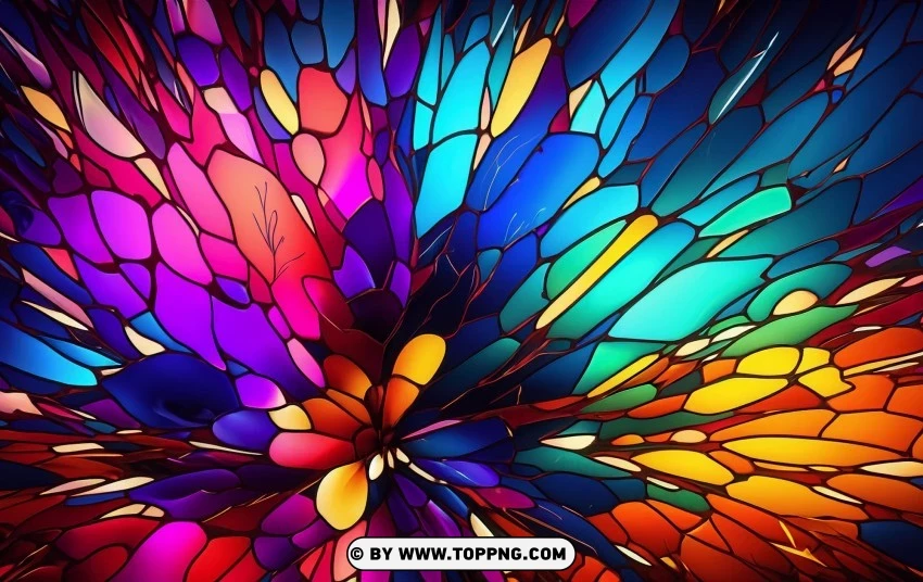 Abstract S Embrace Stained Glass Beauty PNG Transparent Background