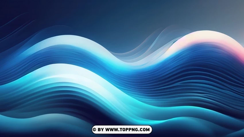 Abstract Blue Waves Of Peacefulness 4k Wallpaper PNG Transparent Background