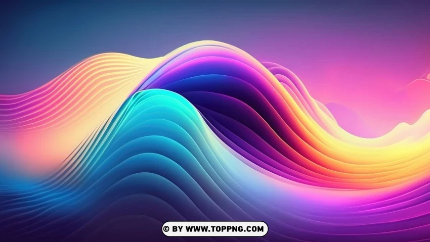 Abstract Colorful Wave Lines In Motion 4k Wallpaper PNG Transparent Background