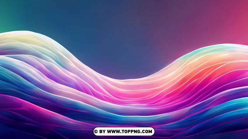 Abstract Colorful Wave Lines In Vibrant Motion 4k Wallpaper PNG Transparent Background