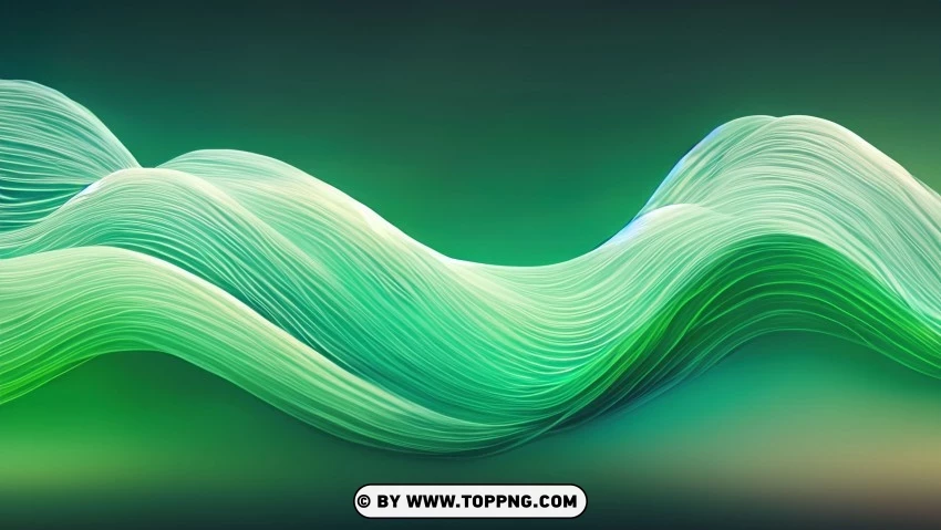 Abstract Green Wave Vector PNG Transparent Background