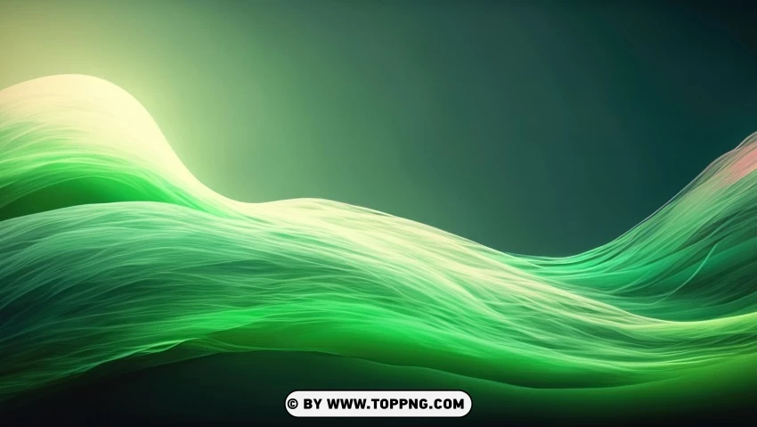 Abstract Green Wave Vector Design Element PNG Transparent Background