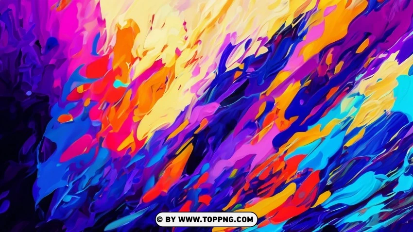 Abstract Masterpiece 4k Colors Explosion Painting PNG Transparent Background