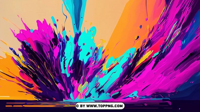 Abstract Palette 4k Colorful Splash Image PNG Transparent Background