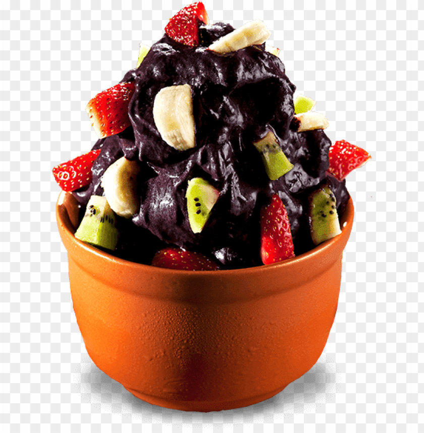 A&ccedil;ai Na Tigela Com Frutas PNG Transparent Background