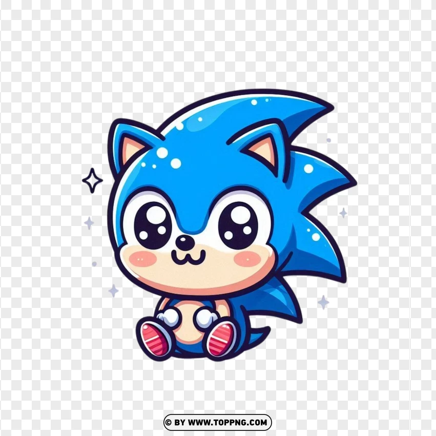 Adorable Chibi Sonic The Hedgehog PNG Transparent Background