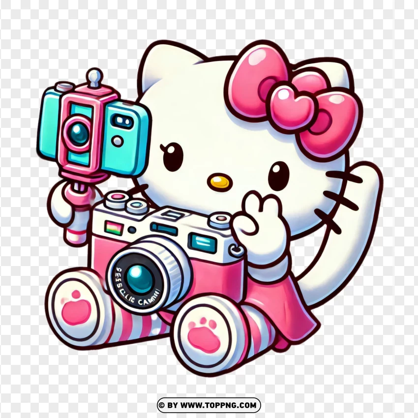 Adorable Hello Kitty Photography Theme Image PNG Transparent Background