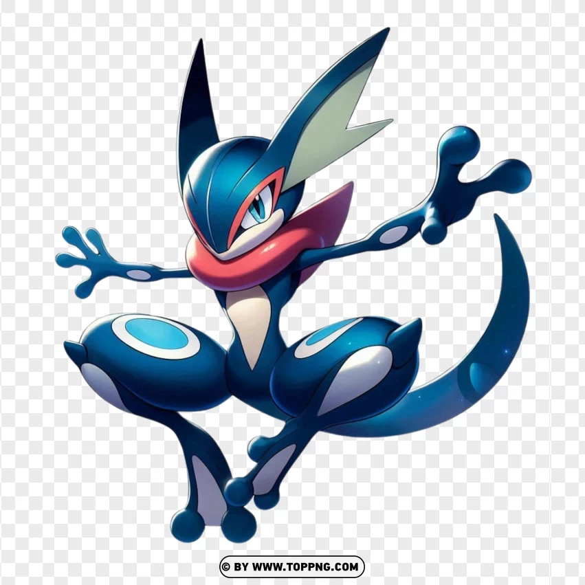 Agile Greninja Pokémon Character In Action PNG Transparent Background