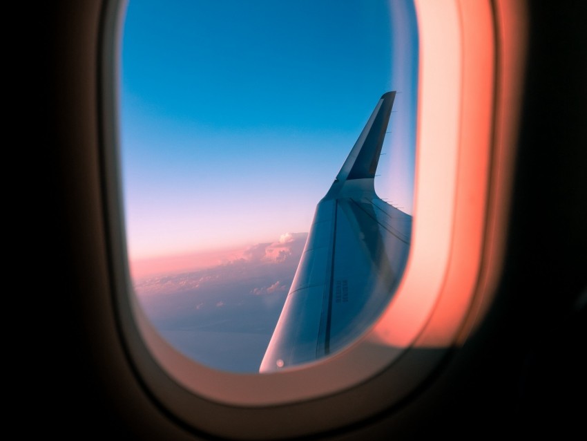 Airplane Window Porthole Wing View Background