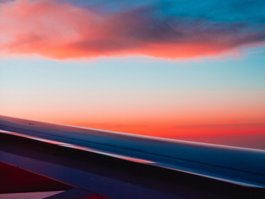 airplane wing, plane, clouds, sky, flight, height