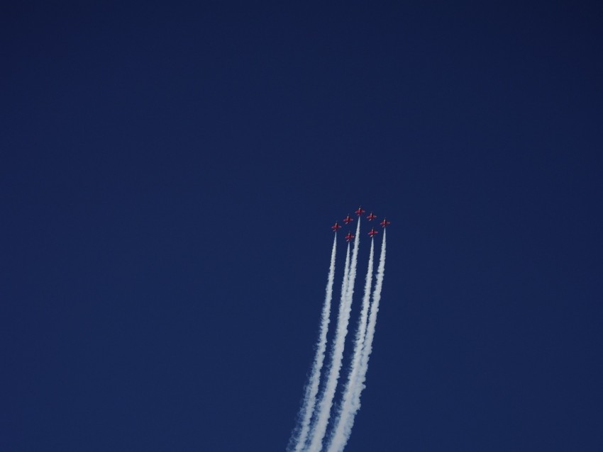 Airplanes Smoke Aerobatics Stunt Flight Background