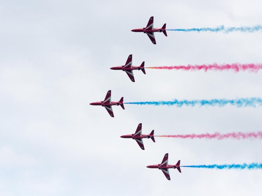 airplanes, smoke, colorful, flight, aerobatics