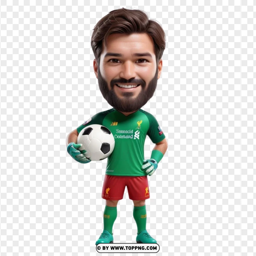 Alisson Becker Goalkeeper As A Chibi Character PNG Transparent Background