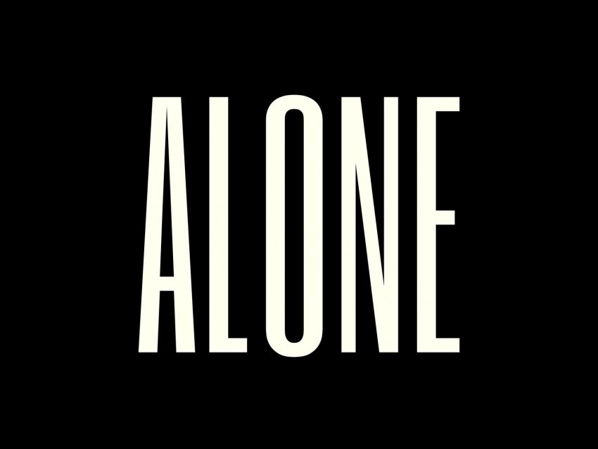 alone, inscription, text, minimalism