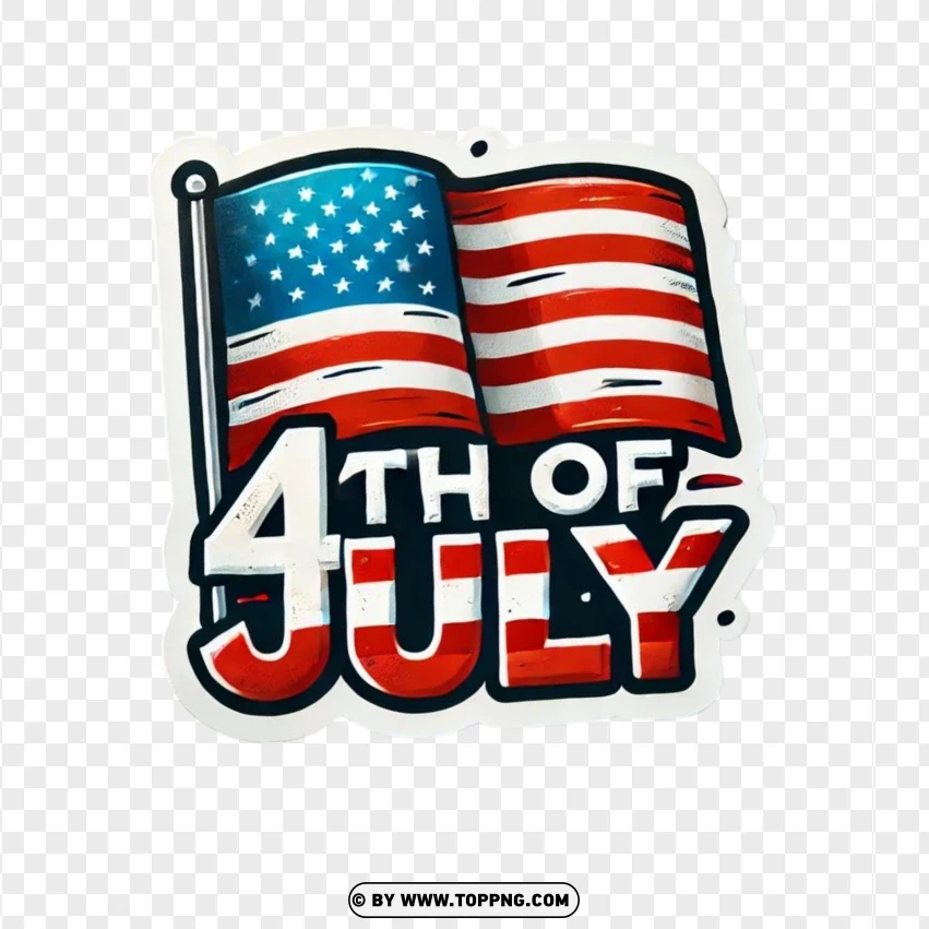 American Flag 4th July Independence Day Design PNG Transparent Background