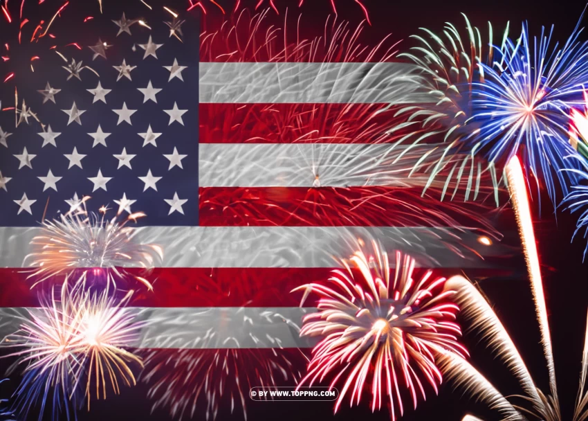 American Flag Fireworks Images Free Hd PNG Transparent Background