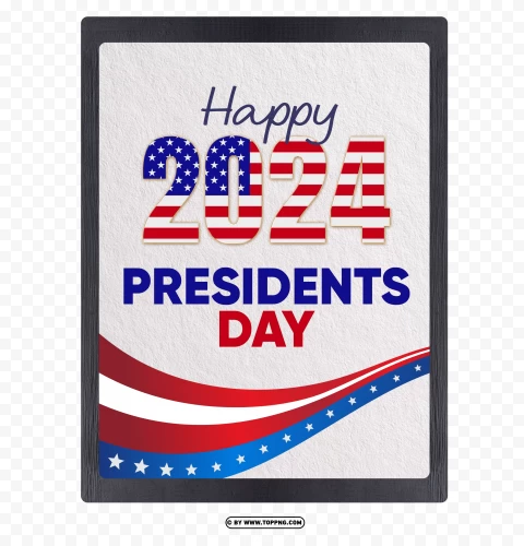 American Patriotic For Presidents Day 2024 Design PNG Transparent Background