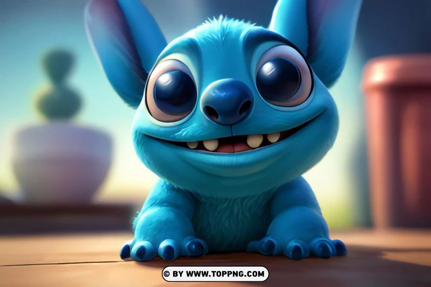 Animated Stitch Smiling Blue Character In Hd PNG Transparent Background