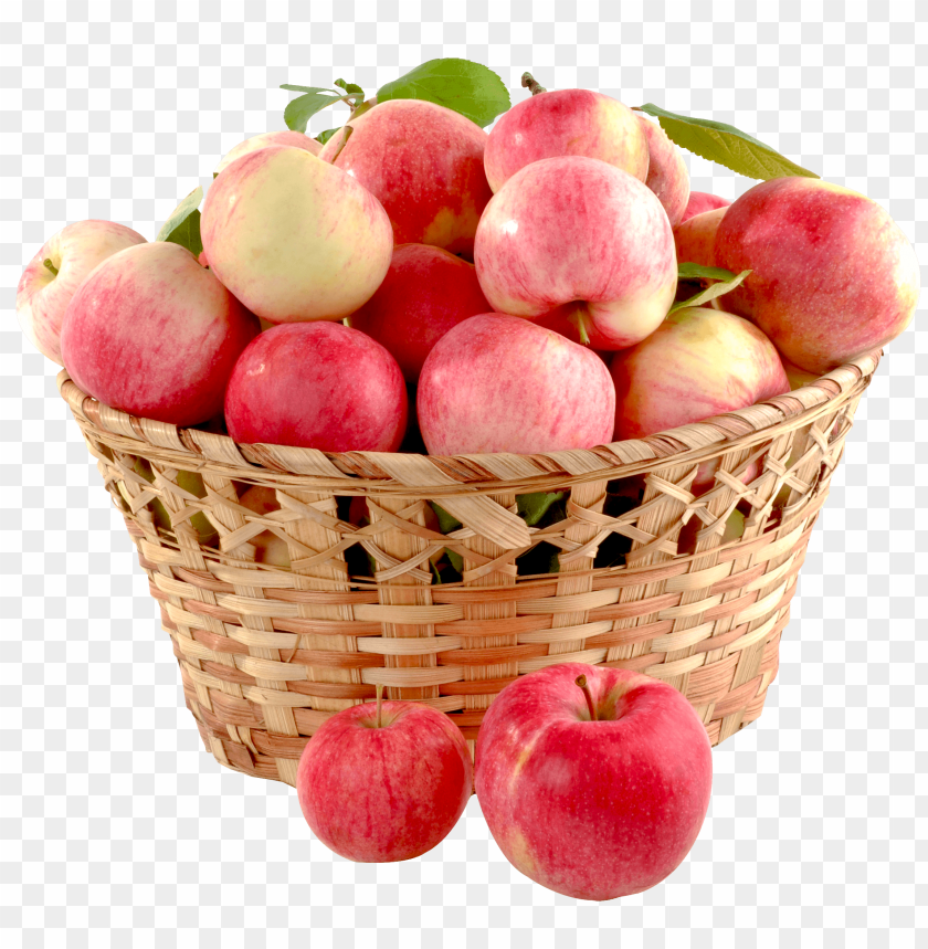 Basket of apples PNG, fruit, healthy, red