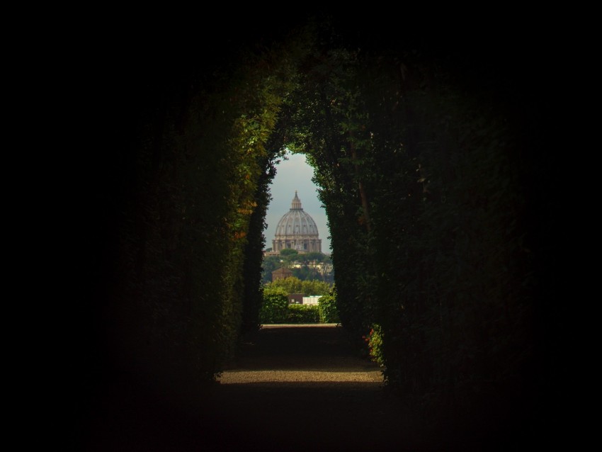 arch, plants, dome, architecture