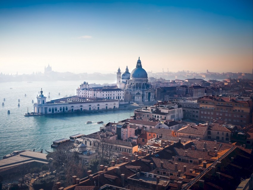 Architecture Aerial View River Canal Venice Italy Background