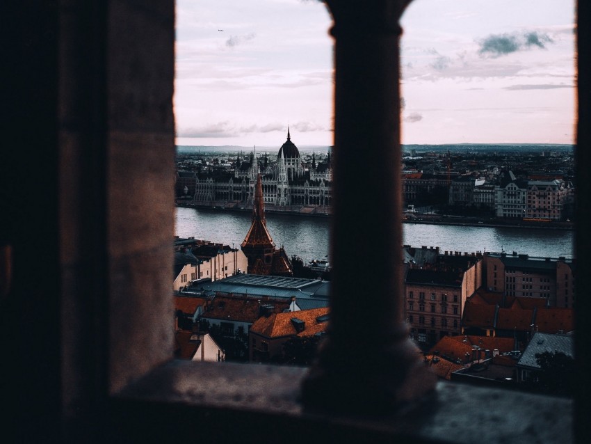 architecture, city, view, buildings, column