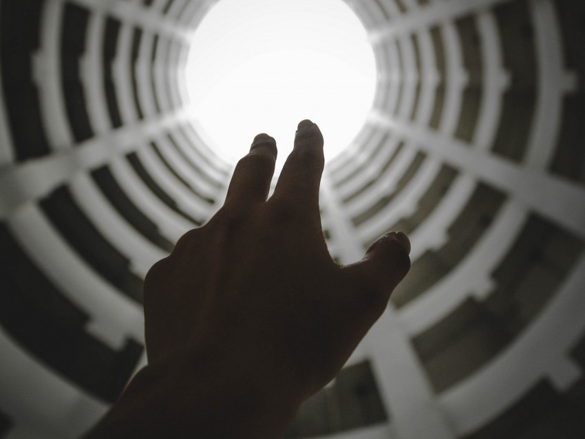 arm, fingers, tunnel, light