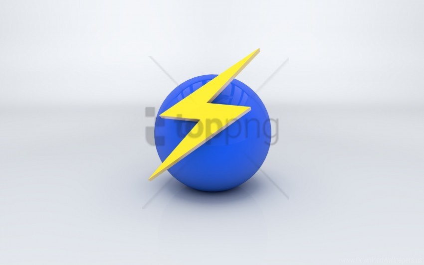 blue sphere, yellow lightning bolt, colorful design, modern graphics, vector illustration, abstract art, digital art