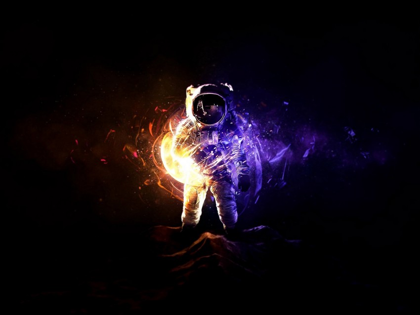 Astronaut Cosmonaut Space Suit Shards Shine Background