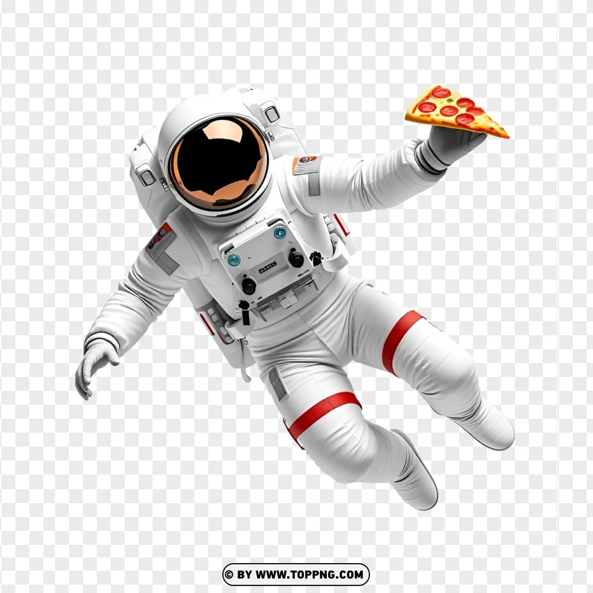 Astronaut Floating With Pizza PNG Transparent Background