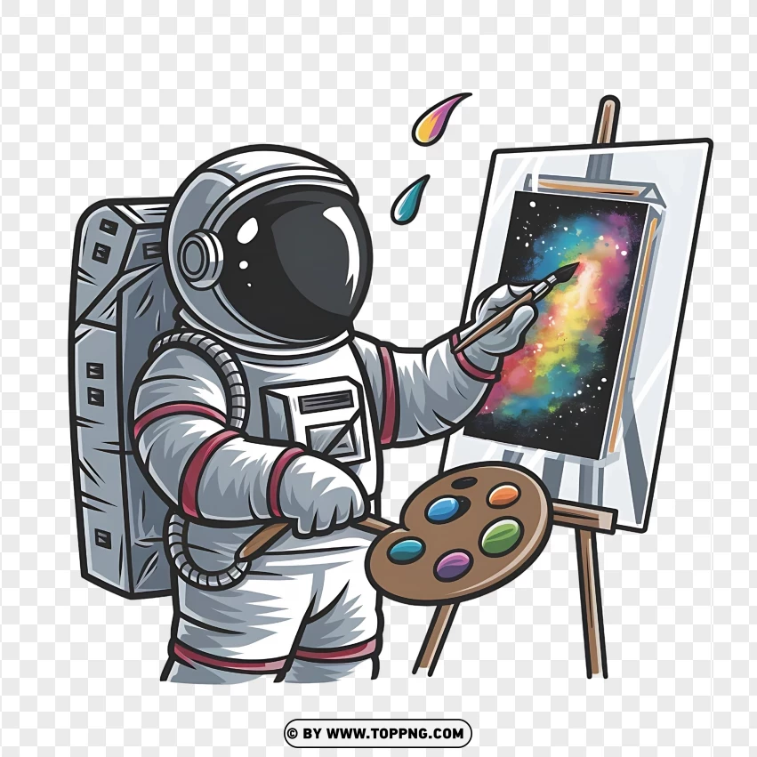 Astronaut Floating With Pizza PNG Transparent Background