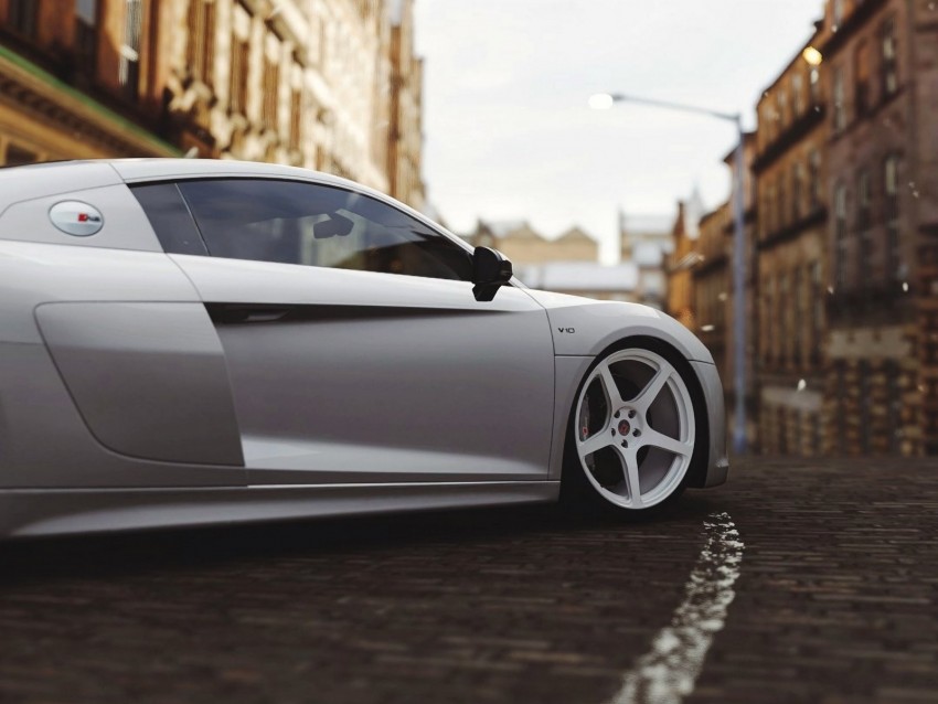 audi r8, audi, wheel, side view