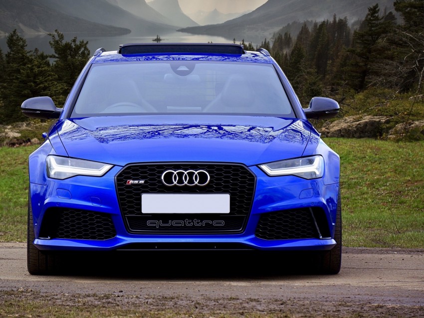 audi rs6, audi, car, blue, front view