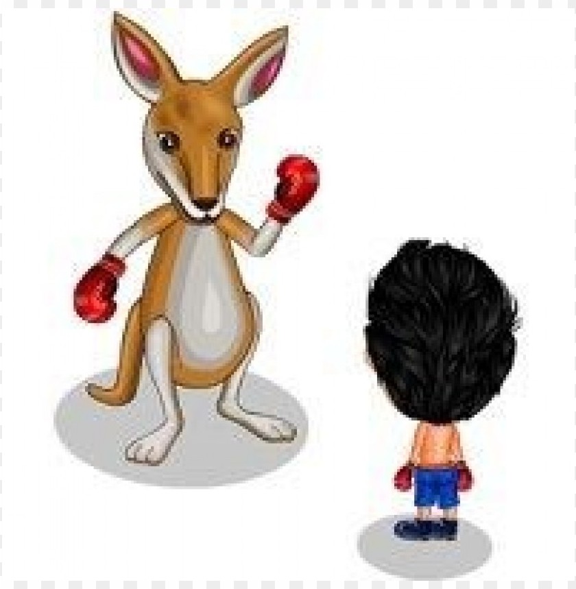 Australia Animated Kangaroo Boxer PNG Transparent Background