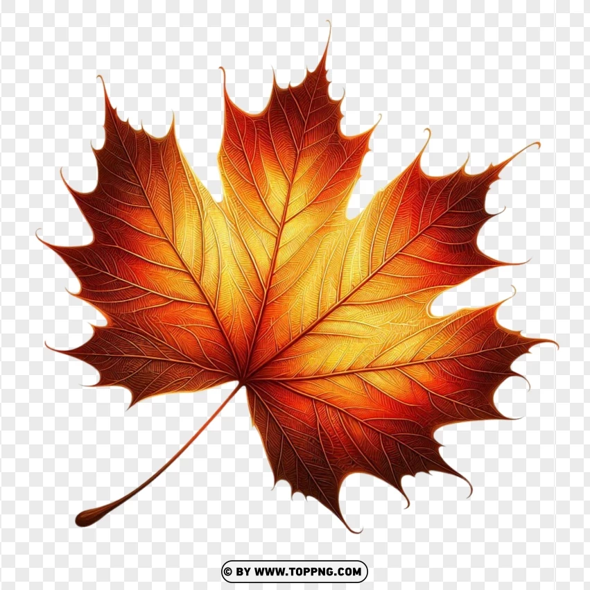 Autumn Maple Leaf Element PNG Transparent Background