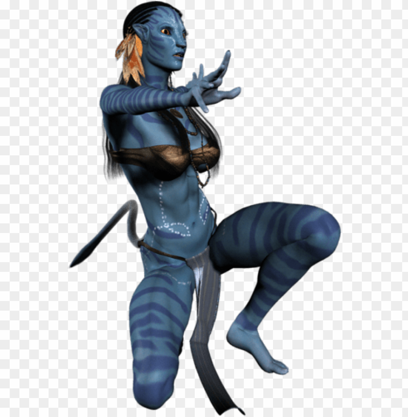 Avatar character, blue skin, fantasy art, animated figure, tribal attire, character design, science fiction