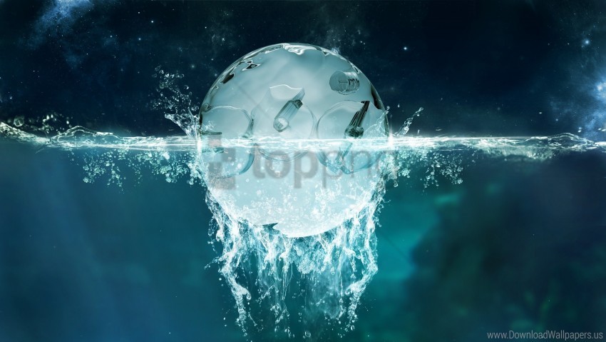 water, sphere, liquid, bubbles, splash, transparent, abstract